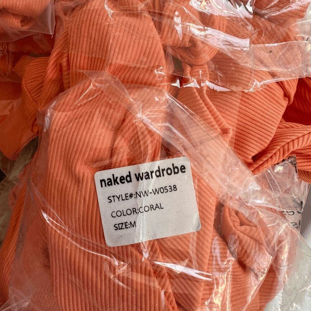 NWT Swim Naked Wardrobe Womens Coral Stretch 2-Piece Racerback Swimsuit M - Picture 3 of 4